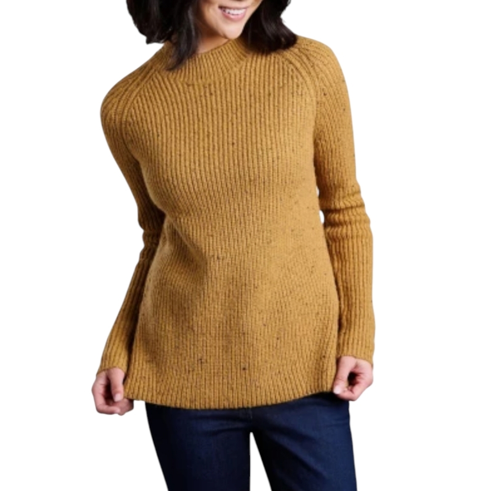 Kuhl Women's Ida Mock Neck Pullover Sweater | Size L | Mustard Gold Speckled
